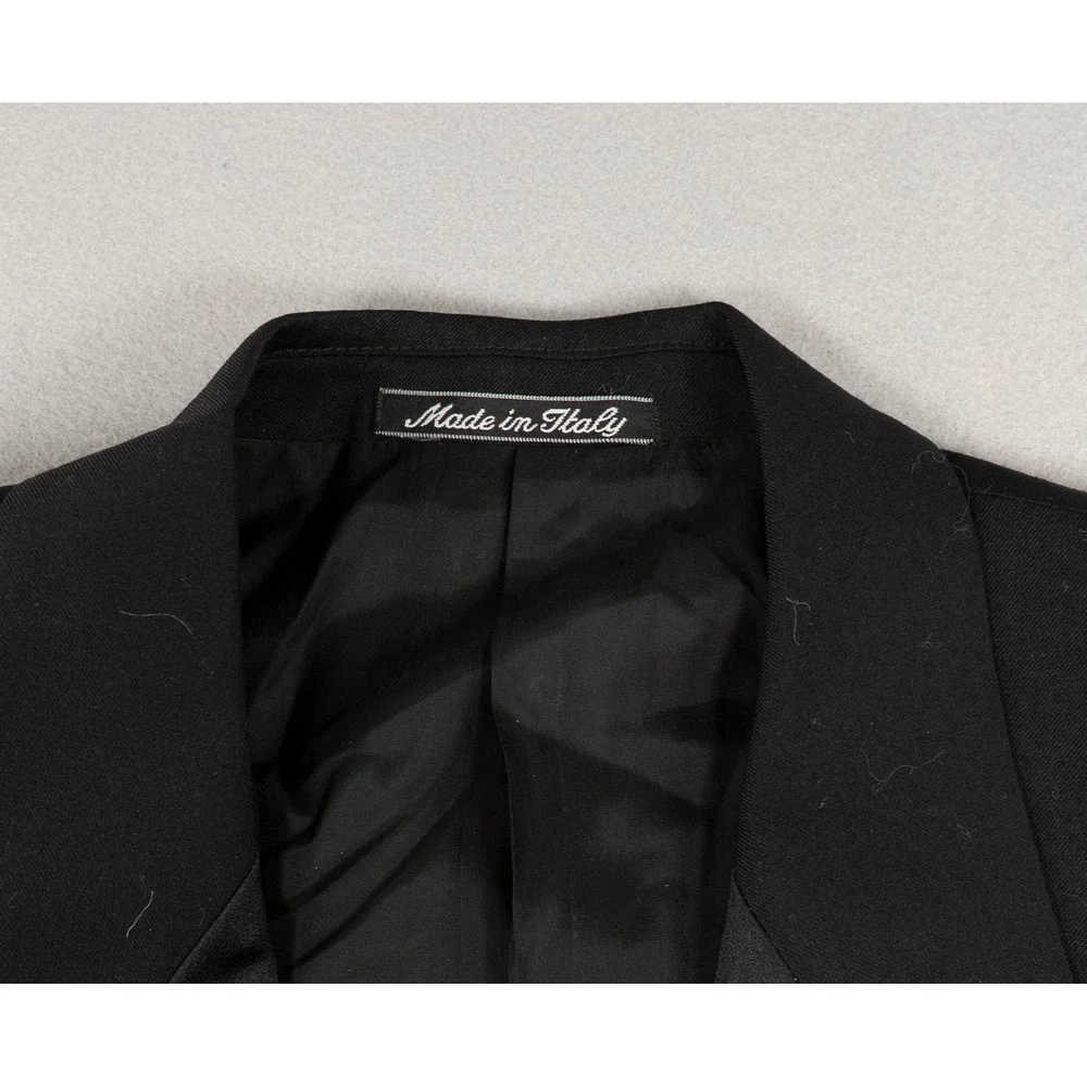 Mani Giorgio Armani Mens 40R Tuxedo Jacket Black Pure Virgin Wool Made in Italy